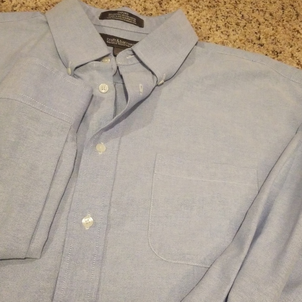 Good Condition Blue Button Down Collared Shirt - image 4